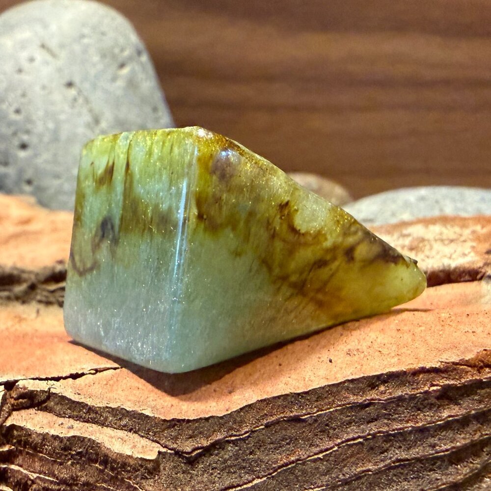 Resin Blue Brown Glittery Gold Metallic Statement Ring Size 8